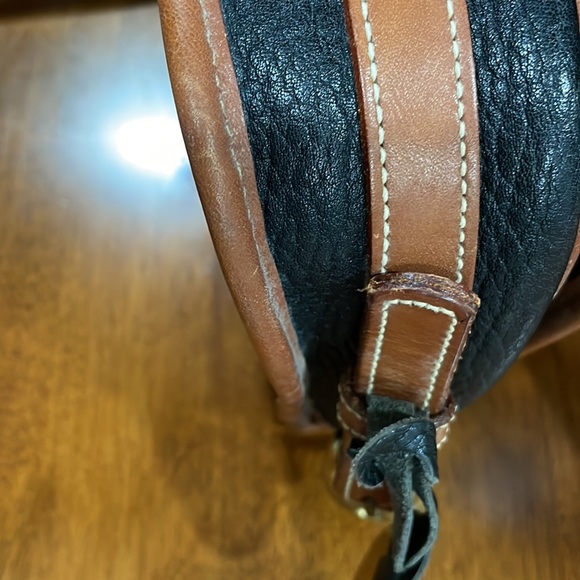 VTG DOONEY & BOURKE Marble Black/Tan LEATHER Green Tag Bag - Picture 6 of 9